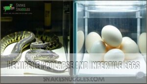 hemipene prolapse and infertile eggs