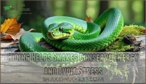 hiding helps snakes conserve energy and avoid stress