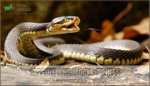 hissing and mock strikes