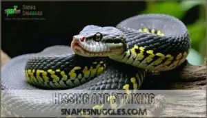 hissing and striking hissing and striking