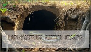how snakes use existing burrows