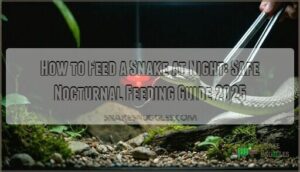 how to feed a snake at night
