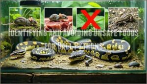 identifying and avoiding unsafe foods for ball pythons