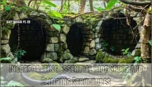 incorporating essential hide spots and climbing structures incorporating essential hide spots and climbing structures