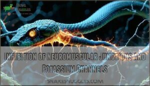 inhibition of neuromuscular junctions and potassium channels