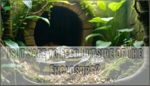 is it safe to feed outside of the enclosure