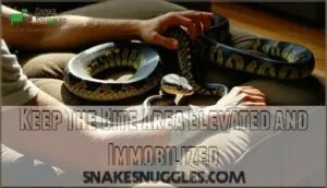 keep the bite area elevated and immobilized keep the bite area elevated and immobilized