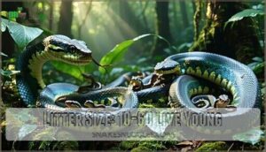 litter size: 10-60 live young