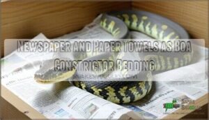 newspaper and paper towels as boa constrictor bedding