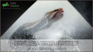noisy and labored breathing