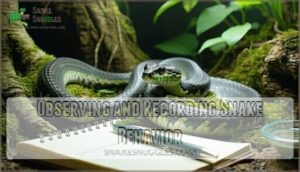 observing and recording snake behavior