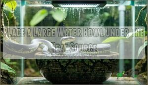 place a large water bowl under the heat source