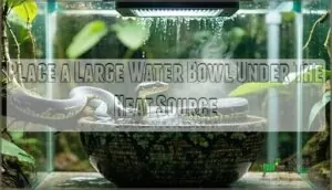 place a large water bowl under the heat source place a large water bowl under the heat source