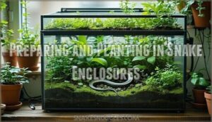 preparing and planting in snake enclosures