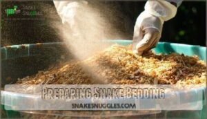 preparing snake bedding
