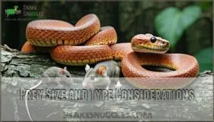prey size and type considerations prey size and type considerations