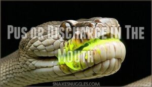 pus or discharge in the mouth