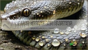 raised scales and blisters