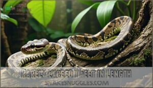 rarely exceed 7 feet in length