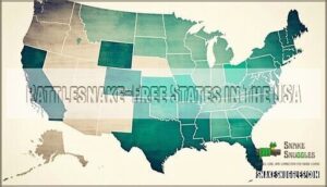 rattlesnake-free states in the usa