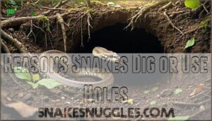reasons snakes dig or use holes