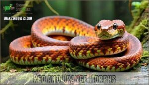 red and orange morphs