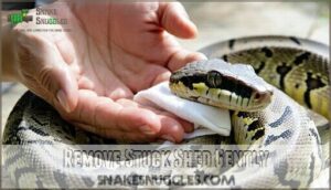 remove stuck shed gently