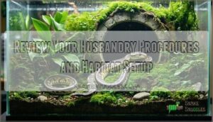review your husbandry procedures and habitat setup