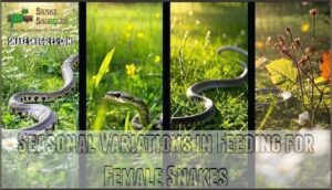 seasonal variations in feeding for female snakes