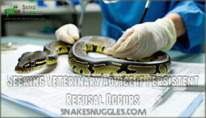 seeking veterinary advice if persistent refusal occurs