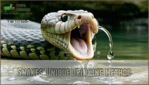 snakes' unique drinking method