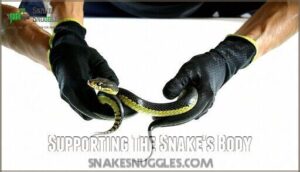 supporting the snake's body