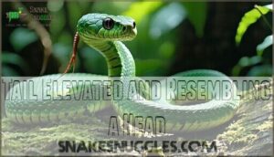 tail elevated and resembling a head