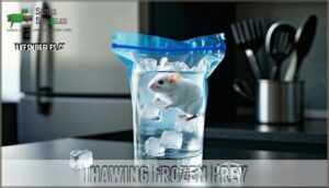 thawing frozen prey