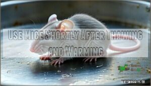 use mice shortly after thawing and warming