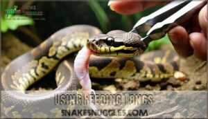 using feeding tongs