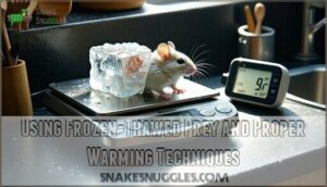 using frozen-thawed prey and proper warming techniques