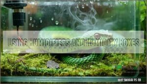 using humidifiers and humidity boxes