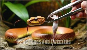 using tongs and tweezers