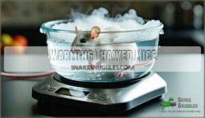 warming thawed mice