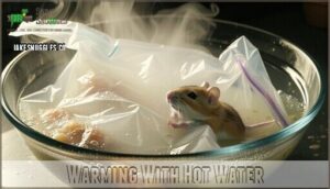 warming with hot water