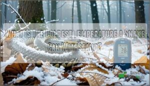 what is the coldest temperature a snake can withstand