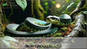 why boa constrictors hide