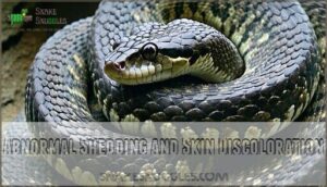 abnormal shedding and skin discoloration