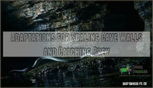adaptations for scaling cave walls and catching prey