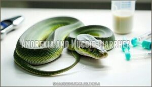 anorexia and mucoid diarrhea