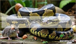 ball pythons and boa constrictors
