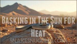 basking in the sun for heat