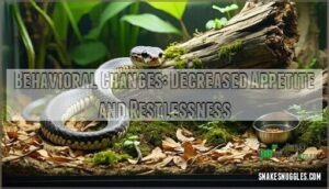 behavioral changes: decreased appetite and restlessness
