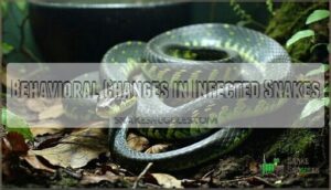 behavioral changes in infected snakes